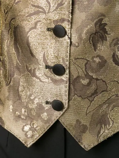 Shop Dolce & Gabbana Brocade And Leopard Print Waistcoat In Gold