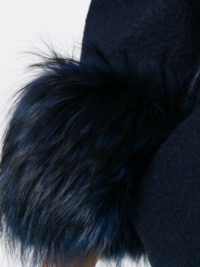 Shop Ava Adore Fur Cuffs Coat - Blue