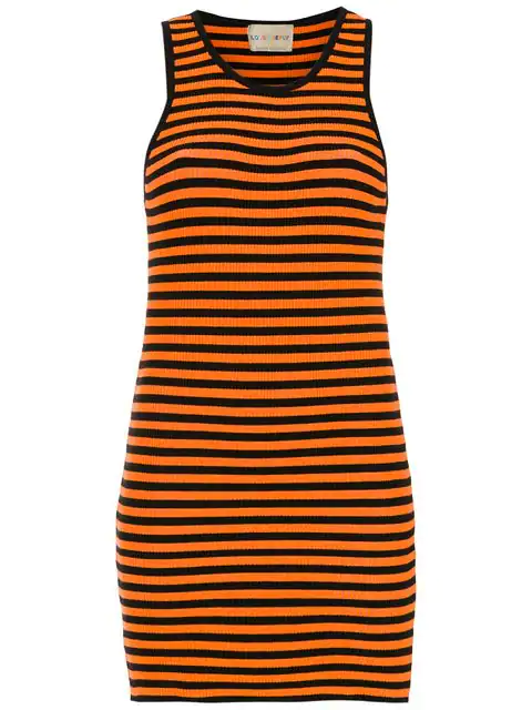 orange and black striped dress