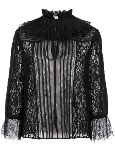 Shop Alice And Olivia Pauletta Blouse In Black