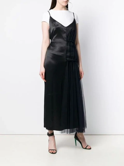 ACT N°1 TULLE SIDE LAYER CAMI DRESS - 黑色