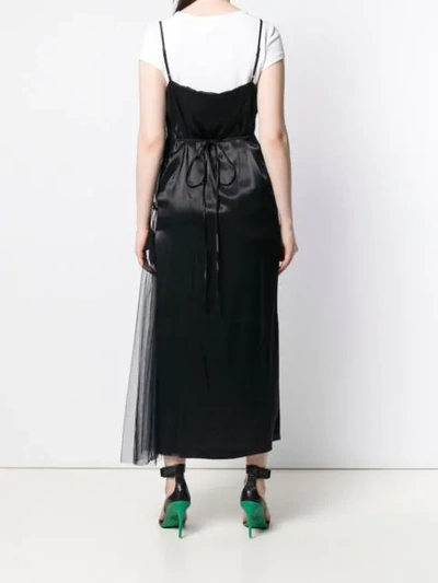 ACT N°1 TULLE SIDE LAYER CAMI DRESS - 黑色