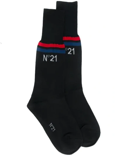 Shop N°21 Nº21 Logo Print Socks - Black