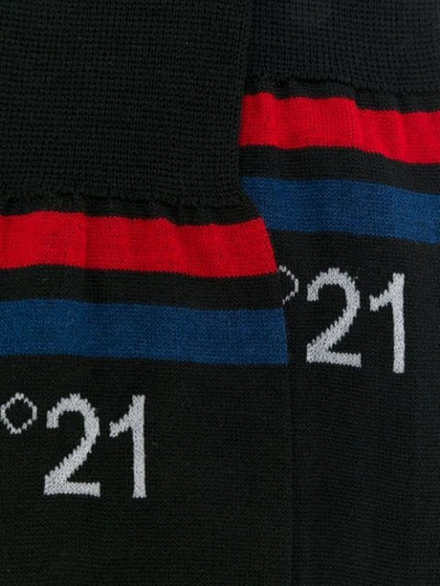 Nº21 LOGO印花针织袜 - 黑色