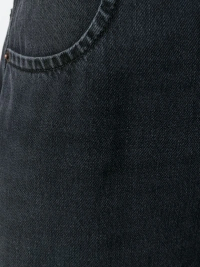 Shop Mm6 Maison Margiela High Waisted Wide Leg Jeans In Black