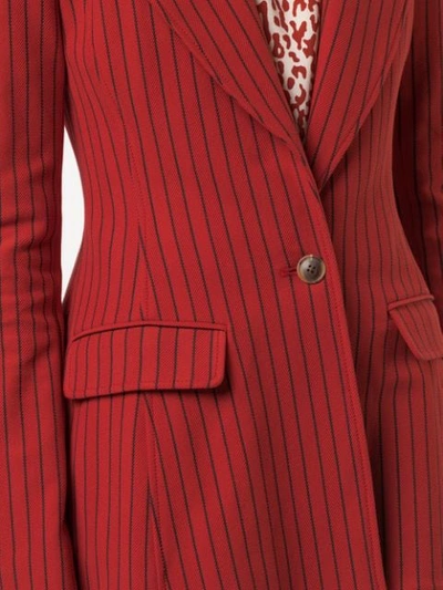 Shop Rosie Assoulin Fitted Striped Blazer In Red