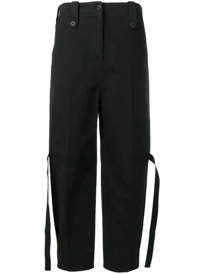 Shop Givenchy Tie Details Trousers In Black
