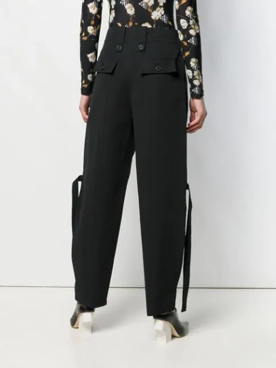 Shop Givenchy Tie Details Trousers In Black