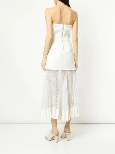 Shop Dion Lee Net Pleat Strapless Dress In White