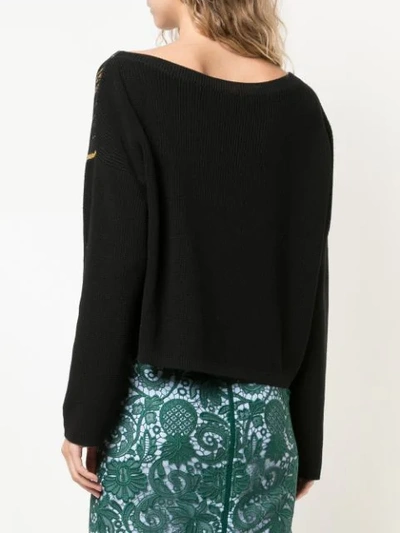 Shop N°21 Graphic Knit Top In Black