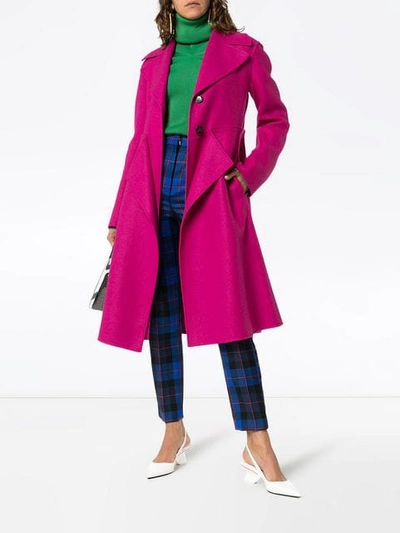 Shop Marni Single-breasted Layered Coat In Pink