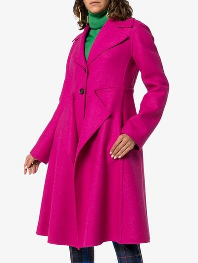 Shop Marni Single-breasted Layered Coat In Pink