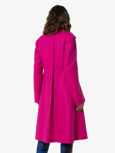 Shop Marni Single-breasted Layered Coat In Pink