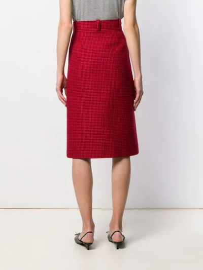 Shop Balenciaga Straight Midi Skirt In Red
