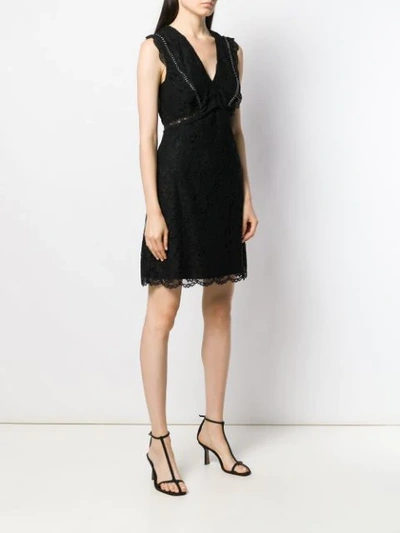Shop Pinko Ninnare Lace Mini Dress In Black