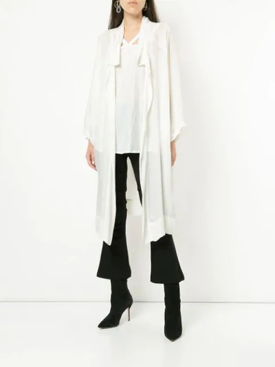 TAYLOR SPLIT COCOON TRENCH COAT - 白色