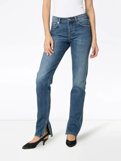 Ganni Sheldon Slit Hem Jeans In Blue | ModeSens