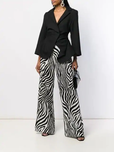 Shop Sara Battaglia Zebra Print Trousers In Black