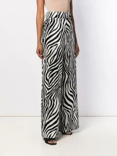 Shop Sara Battaglia Zebra Print Trousers In Black