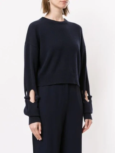 Shop Dion Lee Knot Details Cropped Jumper In Blue