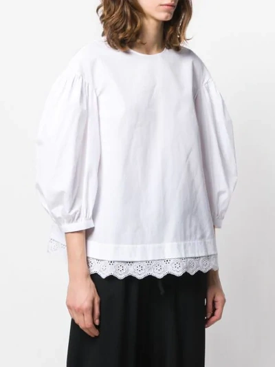 Shop Simone Rocha Puff Sleeve Blouse In White