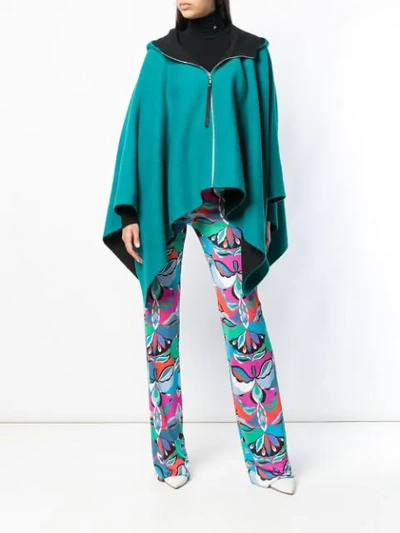 Shop Emilio Pucci Oversized Hooded Cape - Green