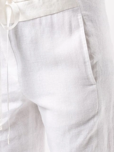 Shop Ann Demeulemeester Casual Linen Trousers In White