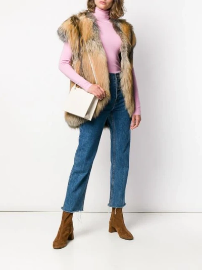 Shop Liska Erino Fur Waistcoat In Brown