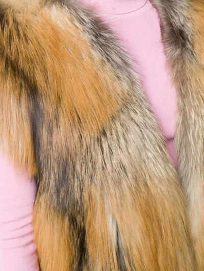 Shop Liska Erino Fur Waistcoat In Brown