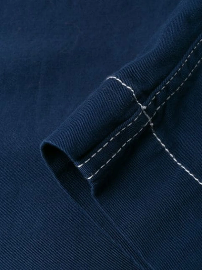 CHLOÉ 缝线细节七分长裤 - 蓝色