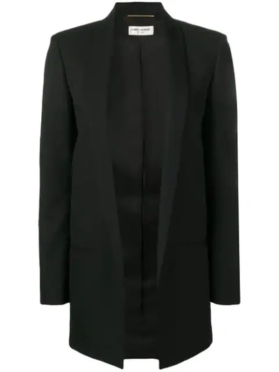 Shop Saint Laurent Elongated Blazer In Black