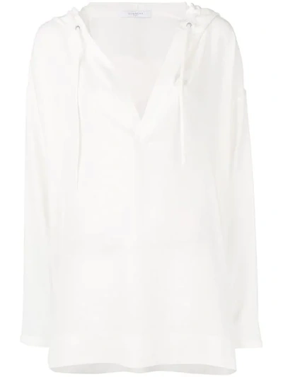 Shop Givenchy Hooded Blouse In White