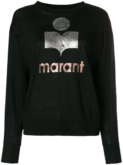 Shop Isabel Marant Étoile Klowia Long Sleeve Top In Black