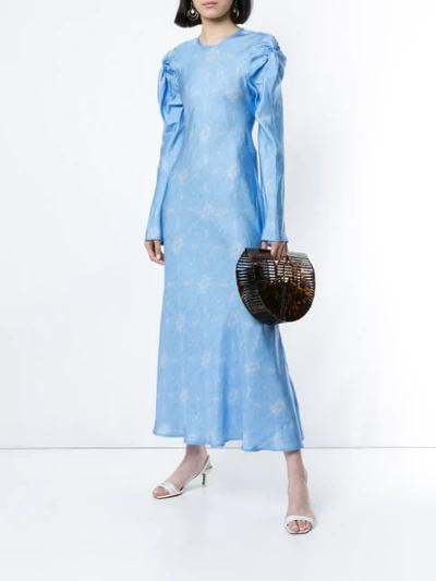 MAGGIE MARILYN LOVE ME KNOT PRINTED DRESS - 蓝色