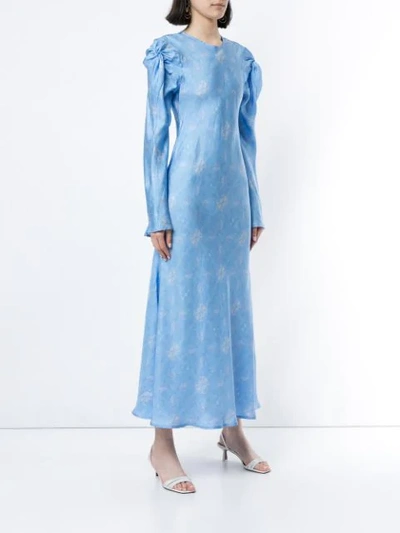 MAGGIE MARILYN LOVE ME KNOT PRINTED DRESS - 蓝色