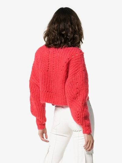 Shop Isabel Marant Iroen Cropped Mohair-blend Jumper In Red