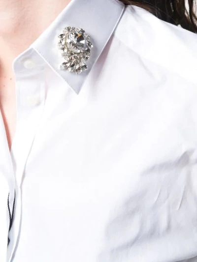Shop Dolce & Gabbana Embellished Collar Shirt In White