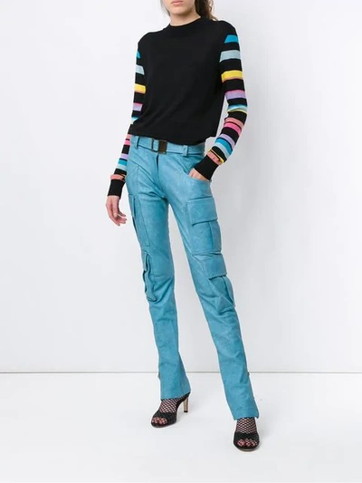 Shop Andrea Bogosian Straight Fit Pants In Blue