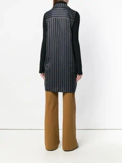 Shop Noon By Noor Duffy Striped Sleeveless Blazer In Navy Gold