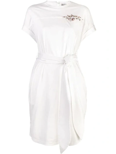 Shop Brunello Cucinelli Belted T In White