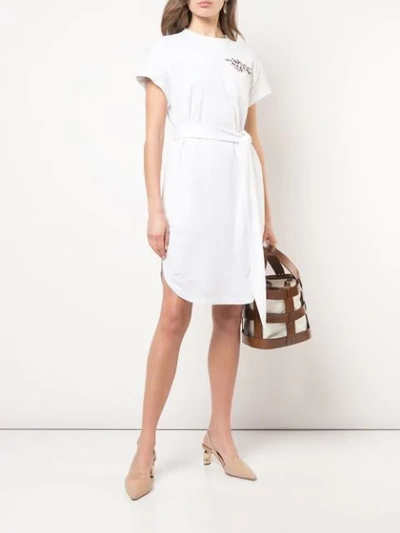 Shop Brunello Cucinelli Belted T In White