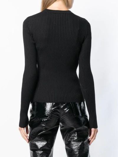 Shop Brognano Sheer Ribbed Sweater - Black