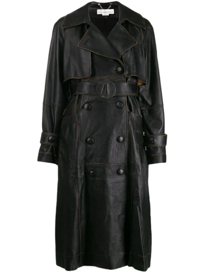 GOLDEN GOOSE VINTAGE STYLE LEATHER COAT - 黑色