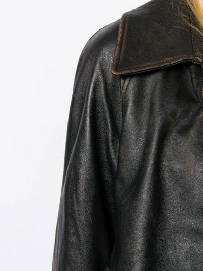 GOLDEN GOOSE VINTAGE STYLE LEATHER COAT - 黑色