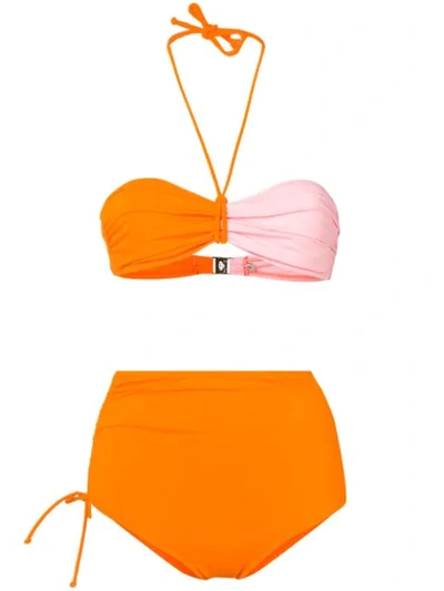 Shop Emilio Pucci Two-tone Bikini - Orange