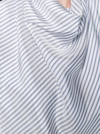 Shop Loewe Cowl Neck Striped Blouse In Blue