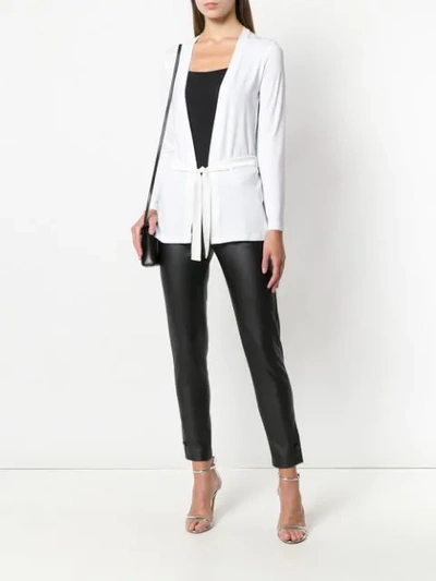 Shop Styland Tie Waist Cardigan In White