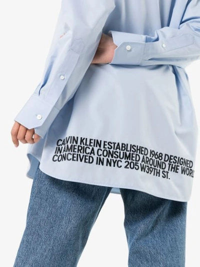 Shop Calvin Klein 205w39nyc Oversized Shirt In Blue