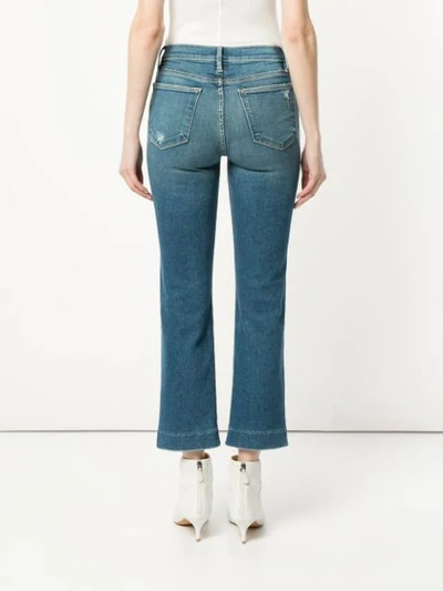 Shop Frame Le High Straight Blind Stitch Jeans In Blue