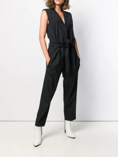 Shop Brunello Cucinelli Waist-tied Jumpsuit In Black